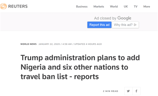 外媒曝特朗普政府计划再推旅行禁令 这次新增7国