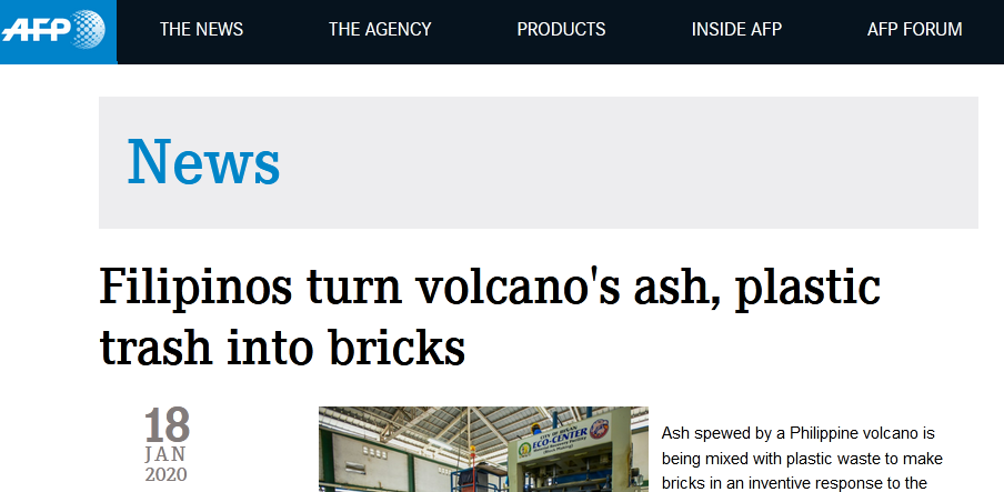 菲律宾“变废为宝”：火山灰变砖块用于建筑项目