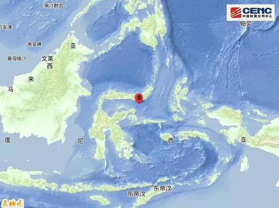 印尼北苏拉威西省附近海域发生5.9级地震