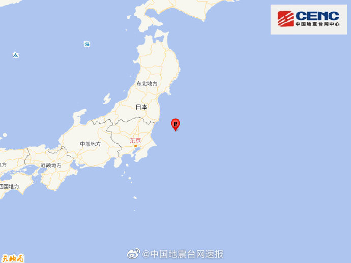 日本本州东岸近海发生5.4级地震
