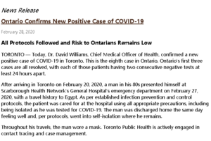 加拿大安大略省新增1例新冠病毒感染者 累计16例缩略图
