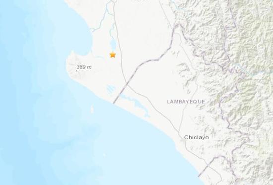 秘鲁西北部发生5.1级地震 震源深度56.4公里
