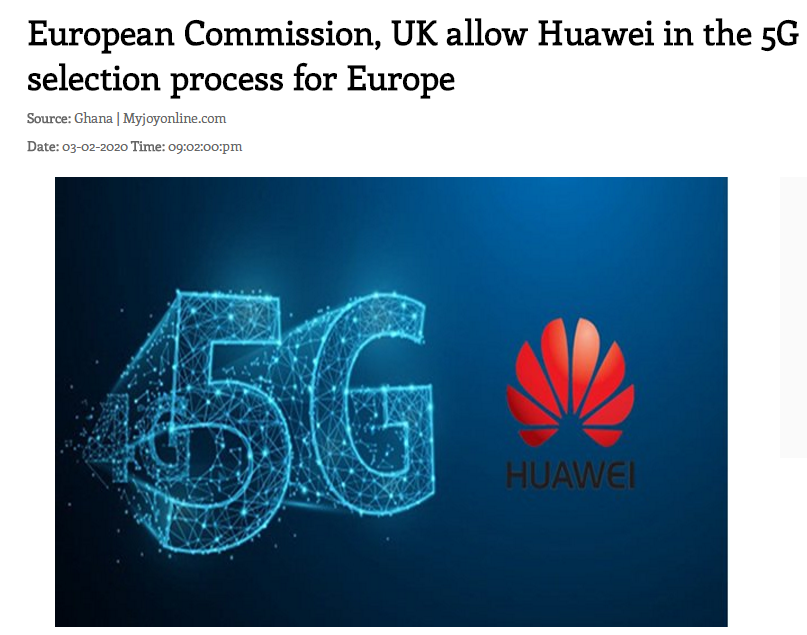 外媒：欧盟英国已允许华为参与其5G建设