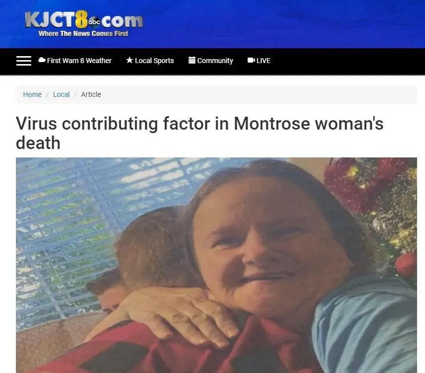 美媒爆1月8日美国一女子感染冠状病毒后死亡