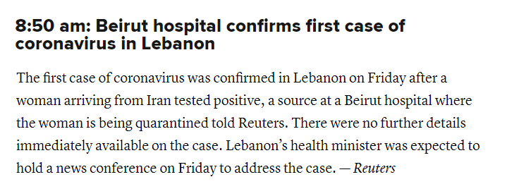 又有两个中东国家出现确诊病例