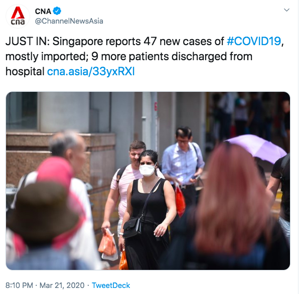 新加坡新冠肺炎确诊病例新增47例 39例为输入病例