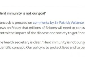 英国卫生大臣：”群体免疫”不是我们的目标或政策缩略图