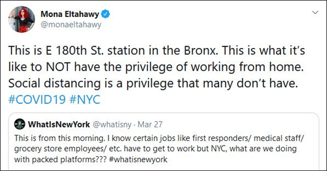 疫情下纽约穷人挤满地铁去工作，“死就死吧”