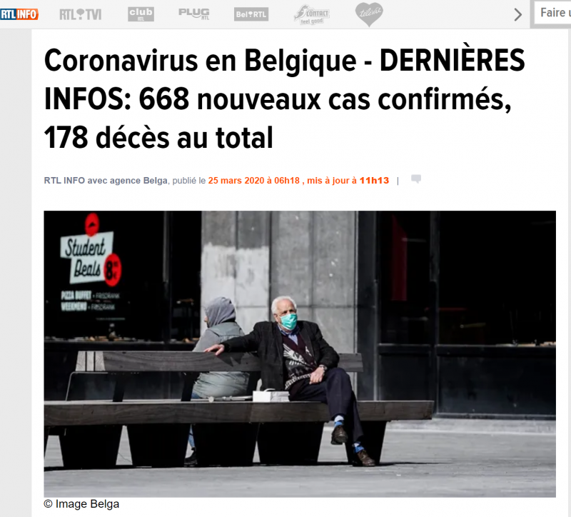 比利时新增668例新冠肺炎病例 累计确诊4937例