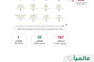 沙特新增205例新冠肺炎确诊病例 累计确诊767例缩略图