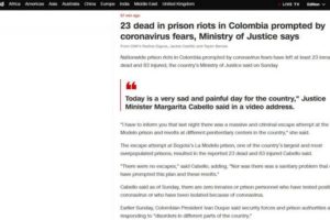 因担忧感染新冠病毒 哥伦比亚最大监狱暴动致23死缩略图