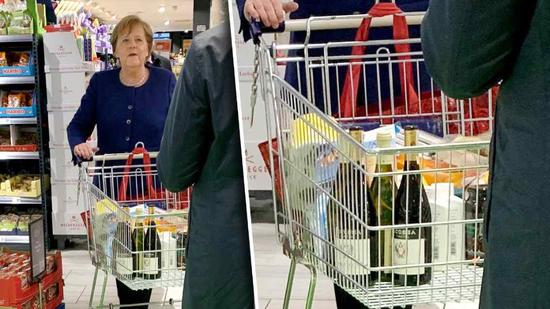 对抗疫情有信心 德国总理默克尔现身超市购物