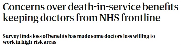 无殉职补贴，英国数百名医生不愿上抗疫前线