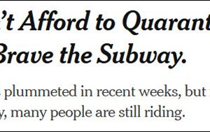 疫情下纽约穷人挤满地铁去工作，“死就死吧”缩略图