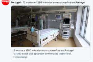 葡萄牙新冠肺炎确诊病例升至1280例 死亡12例缩略图