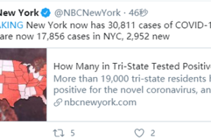 纽约州州长科莫：全州新增5146例新冠肺炎确诊病例缩略图