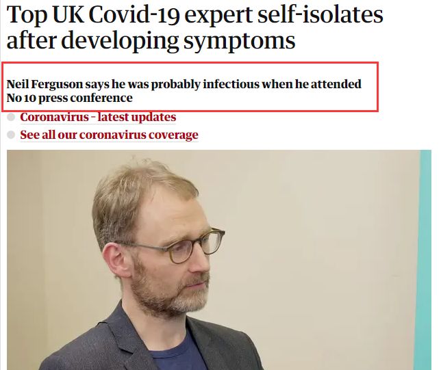 推动英国政府改变策略的疫情专家，确认感染
