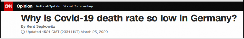 美专家：德国确诊超3.7万，为何死亡率这么低？