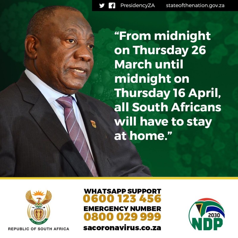 南非将在全国范围实施为期21天的封锁