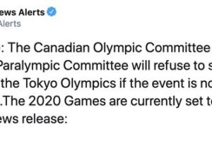 加拿大：若东京奥运会不推迟 将拒绝派运动员参加缩略图