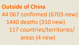 世卫组织：中国境外新冠肺炎确诊共计44067例缩略图