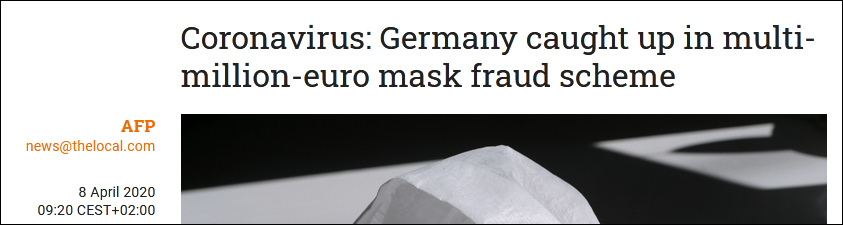 德国遇上口罩诈骗，付款后“亚洲供应商”失联
