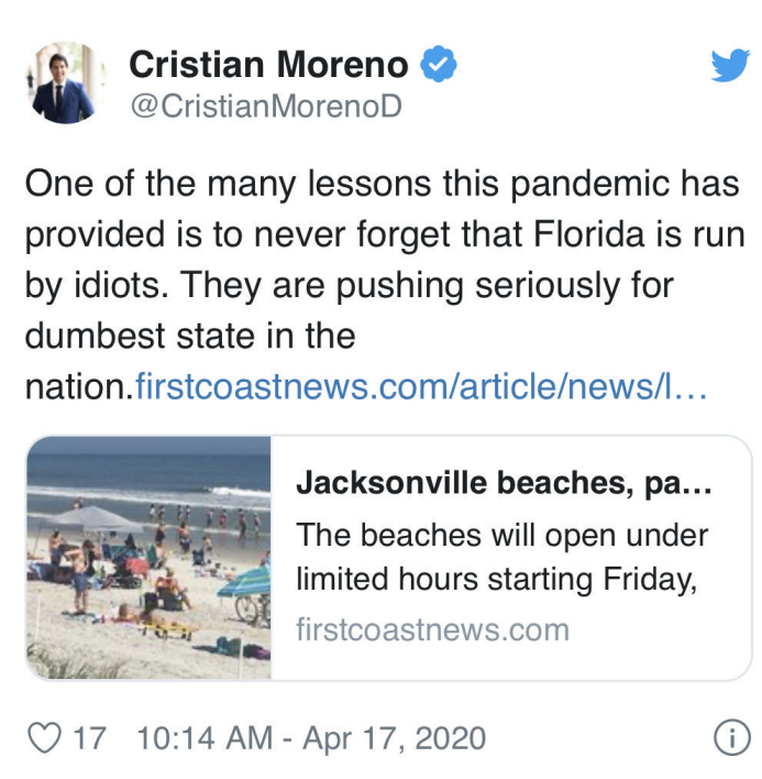 美国佛罗里达州海滩重新开放，解封18分钟后全是人！