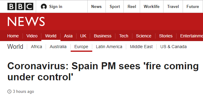 西班牙首相暗示疫情逐渐稳定：“火势”开始得到控制