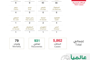 沙特新增新冠肺炎确诊病例493例 累计5862例缩略图