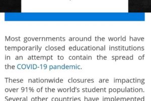 UNESCO：188个国家全国停课 全球91.3%学生受影响缩略图