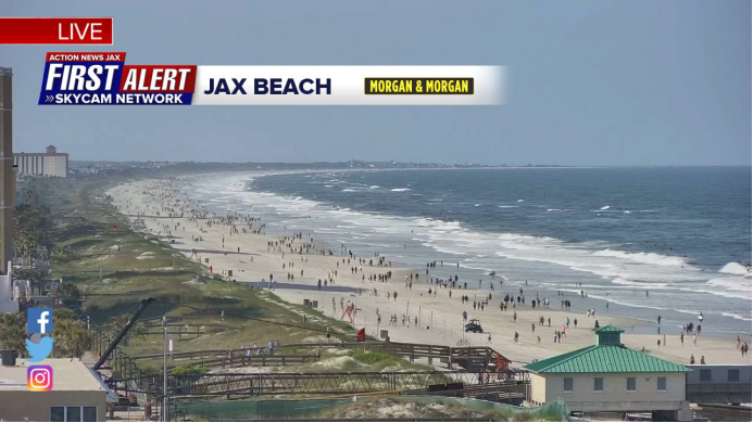美国佛罗里达州海滩重新开放，解封18分钟后全是人！