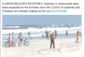 佛罗里达州海滩重新开放，20多分钟后全是人…缩略图