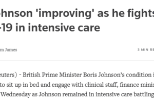 英国首相约翰逊病情好转 已可以从床上坐起缩略图