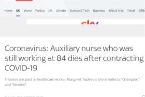 英国84岁护士因新冠肺炎去世，高龄一直坚持工作缩略图