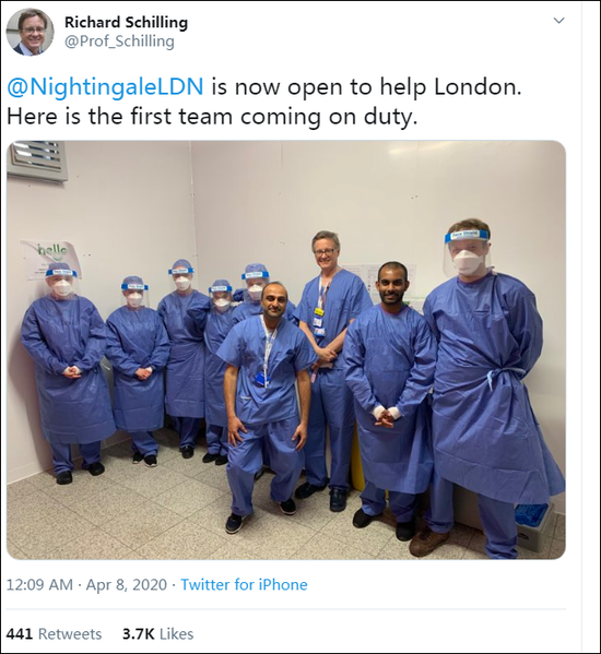 伦敦“方舱医院”投用：4000张床位配呼吸机全收重症